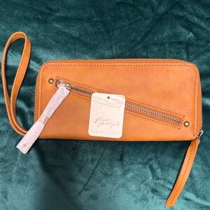 Free People Tan Organizer Wristlet NWT
